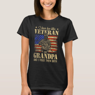 Ich habe Veteran und Opa amerikanische Flagge Vate T-Shirt