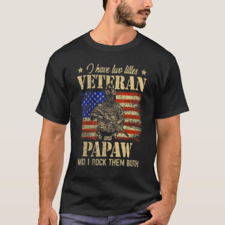 Ich habe Veteran und Papaw Amerikanische Flagge Va T-Shirt