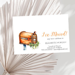 Ich habe Vintage Mailbox-Blume verschoben Ankündigungspostkarte