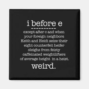 Ich habe vor E, außer wenn Keith Weird Funny Gramm Magnet