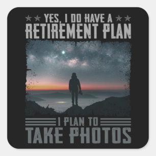 Ich habe vor, Fotos für Fotografen zu machen Quadratischer Aufkleber