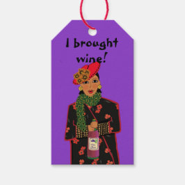 Ich habe Wein gemacht! Lila Gift-Tags Geschenkanhänger