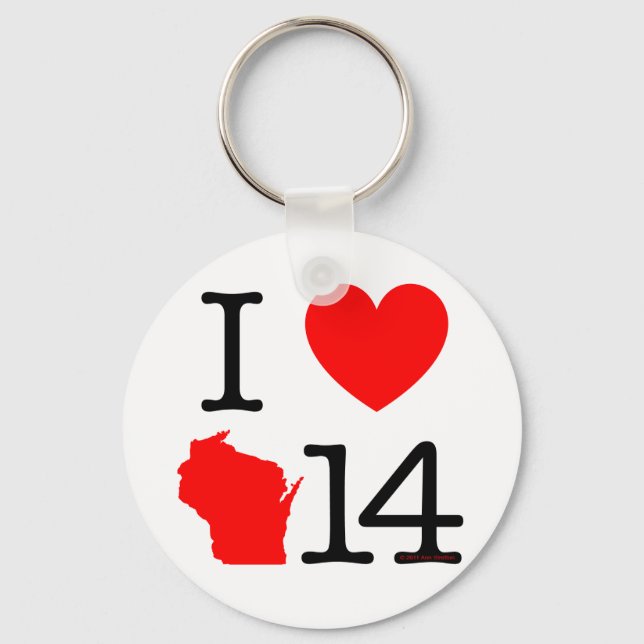 Ich habe Wisconsin 14 Schlüsselanhänger (Vorderseite)