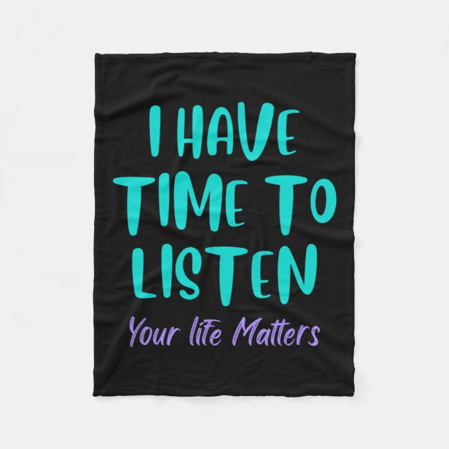 Ich habe Zeit, mir die Prävention von Selbstmordge Fleecedecke (Vorderseite)