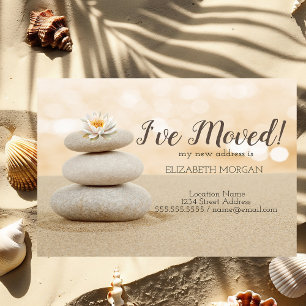 Ich habe Zen-Steine Lotus-Sand Neue Adresse versch Ankündigungspostkarte