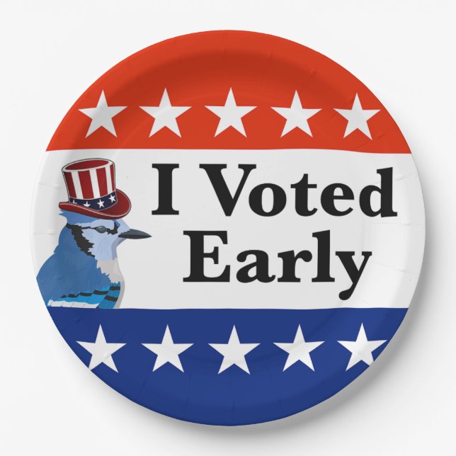 Ich habe zu Beginn der Wahlen 2026 abgestimmt Pappteller (Vorderseite)