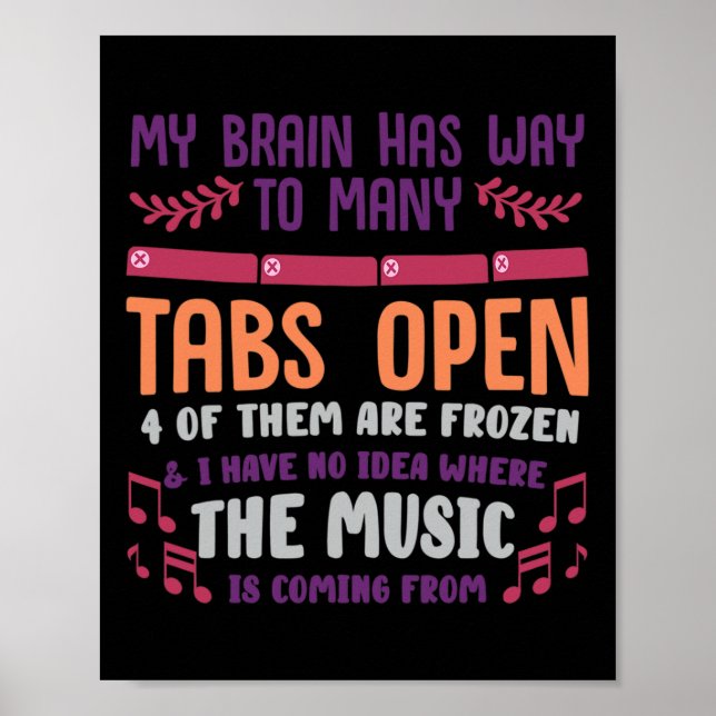 Ich habe zu viele Tabs geöffnet oder psychische Ge Poster (Vorne)