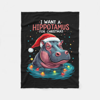 Ich habe zu Weihnachten 1 ein Hippopotamus Gewollt Fleecedecke
