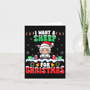 Ich habe zu Weihnachten ein Schaf Gewollt - Schafe Karte
