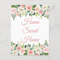 Ich habe Zuhause Sweet Zuhause Floral Postcard ver