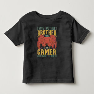 Ich habe zwei Titel Bruder und Gamer, Lustiger Gam Kleinkind T-shirt