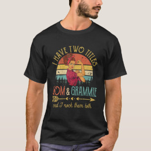Ich habe zwei Titel Mama und Grammie Vintage Dekor T-Shirt
