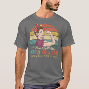 Ich habe zwei Titel Mama und Grammy Women Vintag D T-Shirt