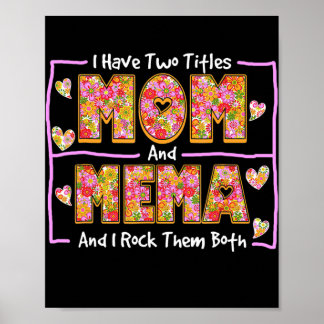 Ich habe zwei Titel Mama und Mema präsentiert Mema Poster