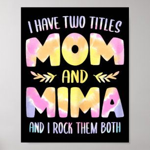 Ich habe zwei Titel Mama und Mima Oma Muttertag Poster
