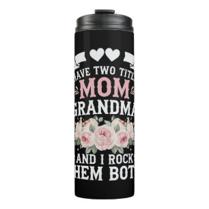 Ich habe zwei Titel Mama und Oma Süß zum Muttertag Thermosbecher