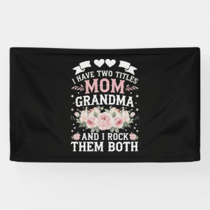Ich habe zwei Titel Mama und Oma Süßer Muttertag Banner