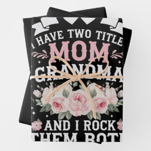 Ich habe zwei Titel Mama und Oma Süßer Muttertag Geschenkpapier Set