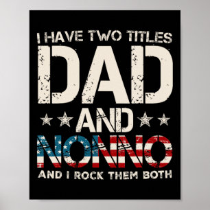 Ich habe zwei Titel Papa und Nonno US-Flagge Vater Poster