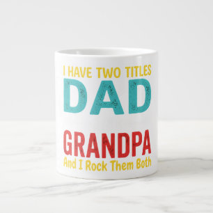 Ich habe zwei Titel Papa und Opa Vatertag Gra Jumbo-Tasse