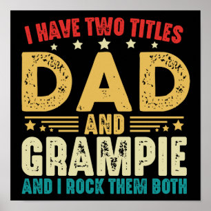 Ich habe zwei Titel Papa und Opa zum Vatertag Poster