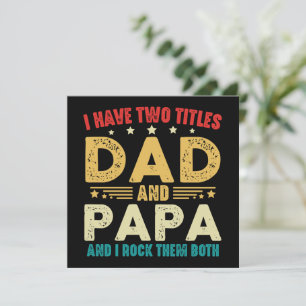 Ich habe zwei Titel Papa und Vati Lustiger Vaterta Feiertagskarte