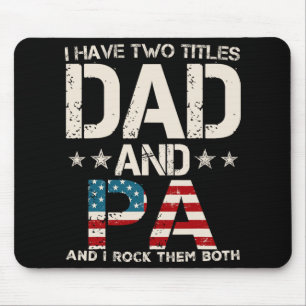 Ich habe zwei Titel Papa und Vati US-Flagge Vatert Mousepad
