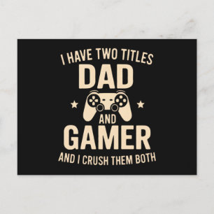 Ich habe zwei Titel Vater und Gamer Lustiger Gamin Feiertagspostkarte