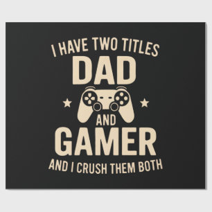 Ich habe zwei Titel Vater und Gamer Lustiger Gamin Geschenkpapier