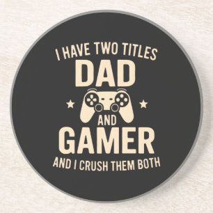 Ich habe zwei Titel Vater und Gamer Lustiger Gamin Getränkeuntersetzer