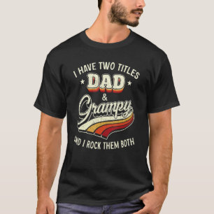 Ich habe zwei Titel Vater und graue Männer Retro D T-Shirt