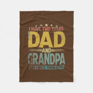 Ich habe zwei Titel Vater und Großvater Vatertag Fleecedecke