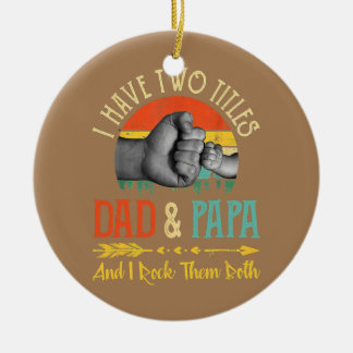 Ich habe zwei Titel Vater und Papa und ich Rock Keramik Ornament