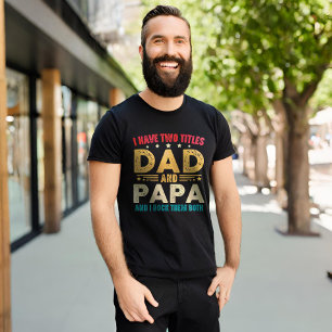 Ich habe zwei Titel Vater und Papa Vatertag lustig T-Shirt