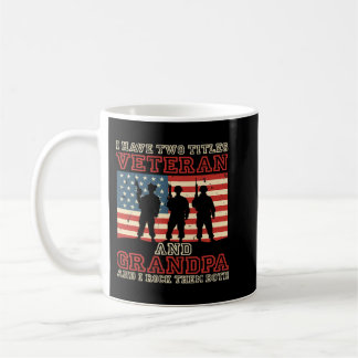 Ich habe zwei Titel Veteran und Opa und ich Rock T Kaffeetasse