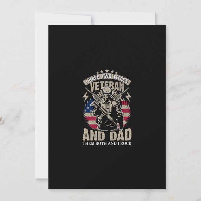 Ich habe zwei Titel Veteran und Papa und ich geste Einladung (Vorderseite)
