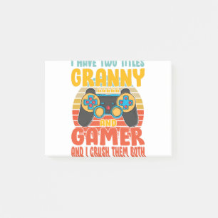 Ich habe zwei Titeln, Oma und Gamer, lustiges Gami Post-it Klebezettel