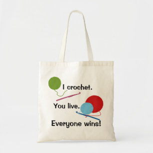 Ich häkele Sie lebe Tasche