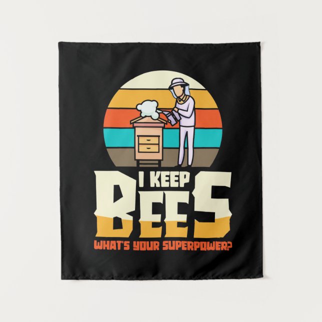Ich halte Bienen Wandteppich (Vorderseite)
