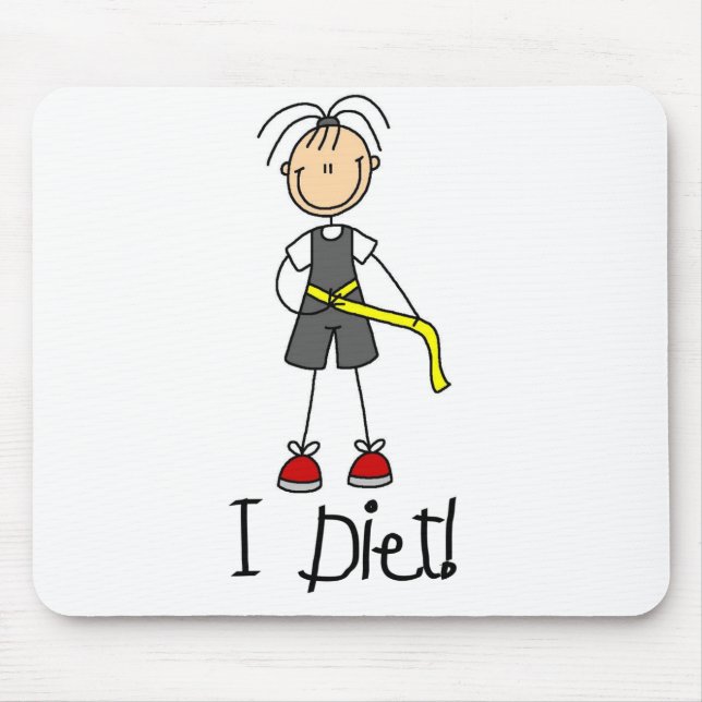 Ich halte Diät Stickfigur-Mauspad Mousepad (Vorne)