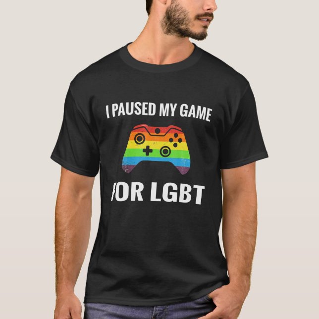 Ich halte mein Spiel für LGBT Gaymer Gamer Gay Pri T-Shirt (Vorderseite)