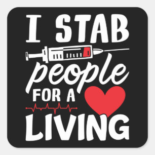 Ich halte Menschen für einen Dialysetechniker fest Quadratischer Aufkleber