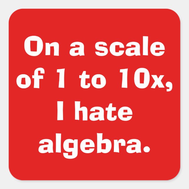 Ich hasse Algebra Stickers (Vorderseite)
