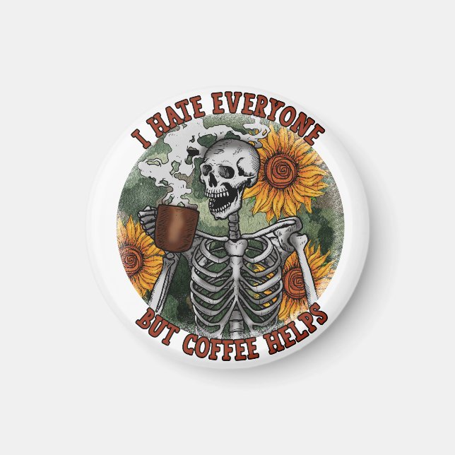 Ich hasse alle außer Kaffee Magnet (Vorne)