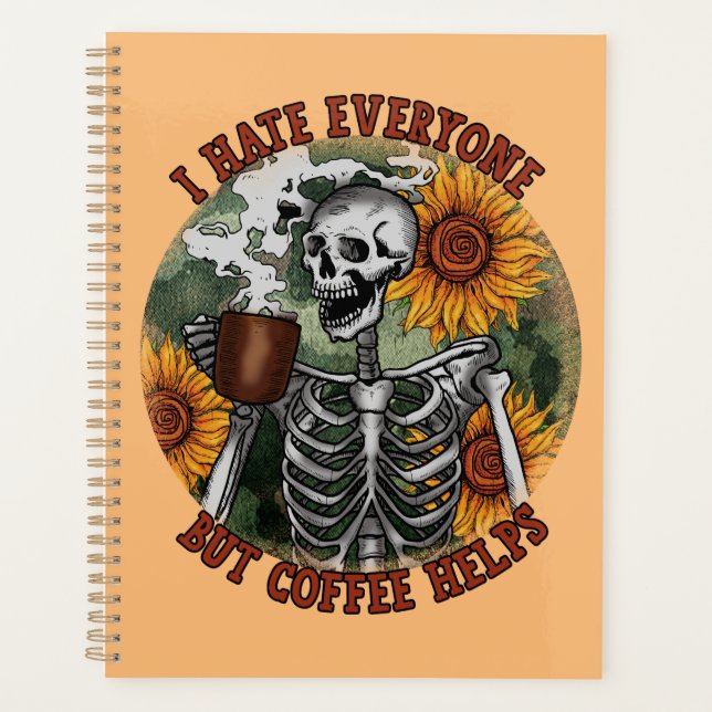 Ich hasse alle außer Kaffee Planer (Vorderseite)