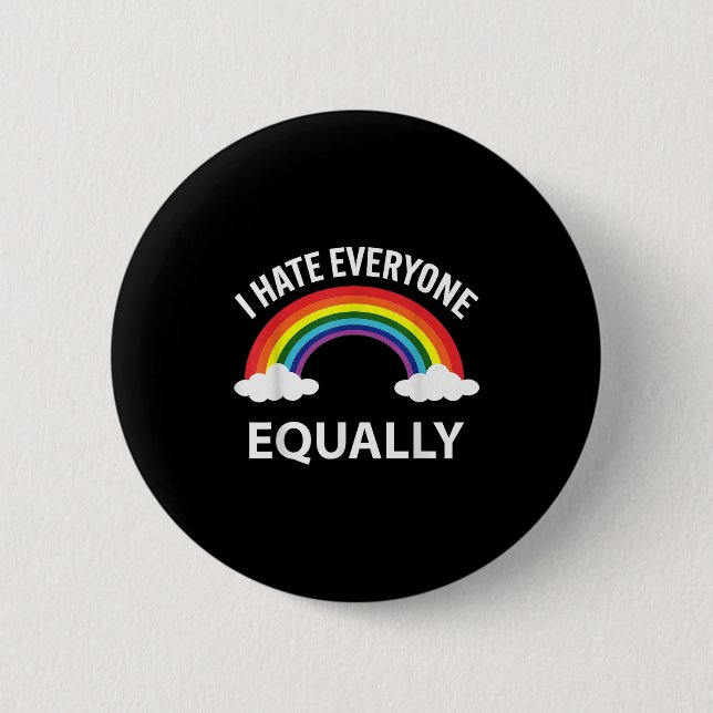 Ich hasse alle gleich lgbtq Pride Month Flag Rai Button (Vorderseite)