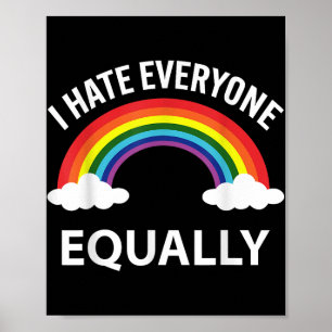 Ich hasse alle gleich lgbtq Pride Month Flag Rai Poster