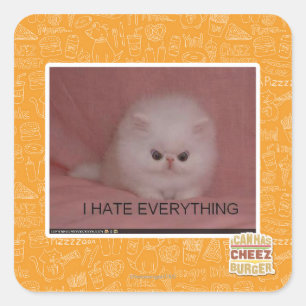 Ich hasse alles quadratischer aufkleber