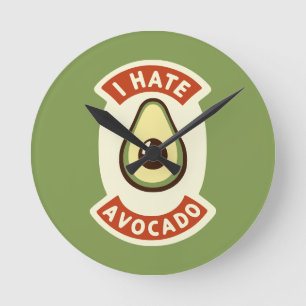 Ich hasse Avocado Runde Wanduhr