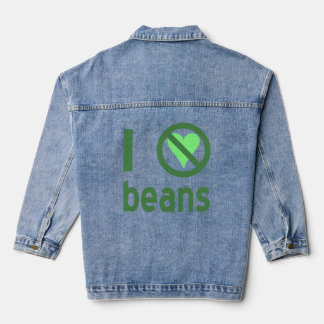 Ich hasse Bohnen Grüner Text Jeansjacke